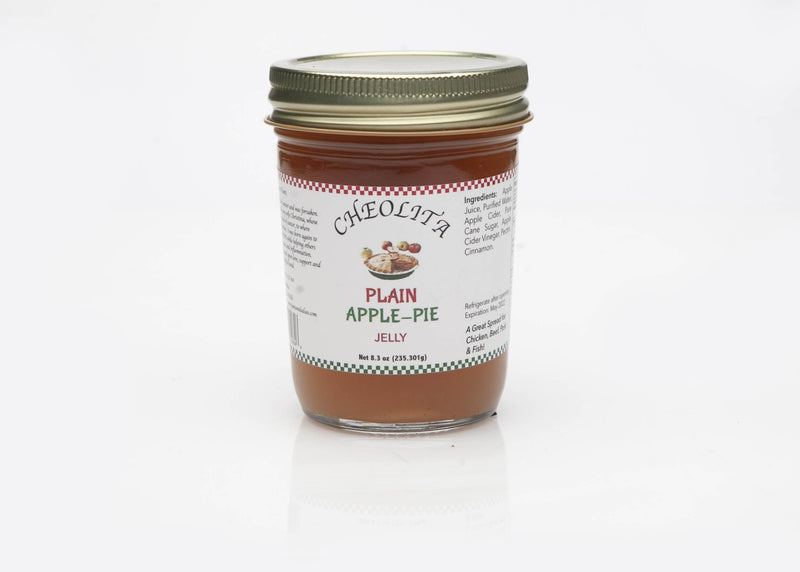 Natural Apple Pie Jelly 12oz Jars (Plain, Mild, Medium, Hot) - Cheolita Jams Jellies & Salsas