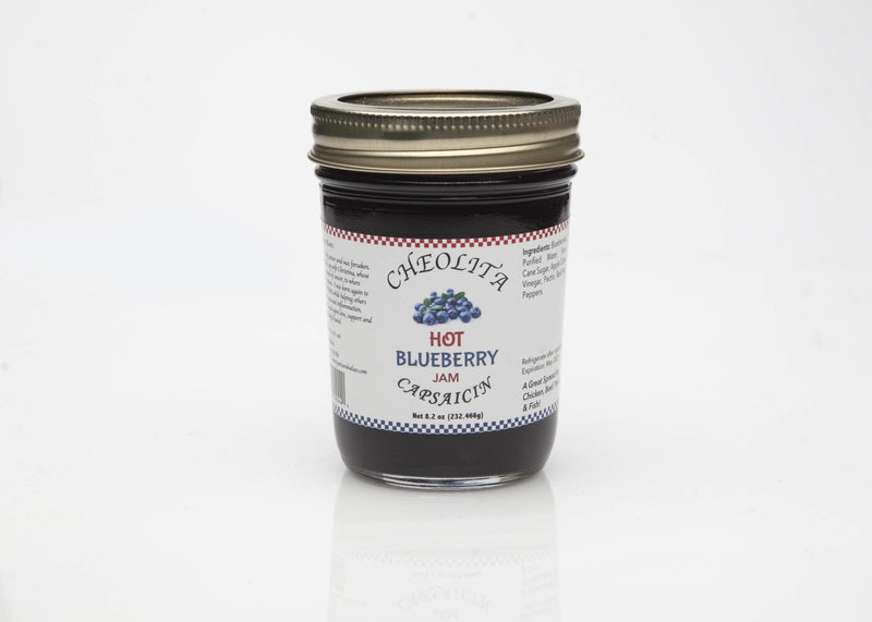 Blueberry Jam 12oz Jars (Plain, Mild, Medium, Hot) - Cheolita Jams Jellies & Salsas