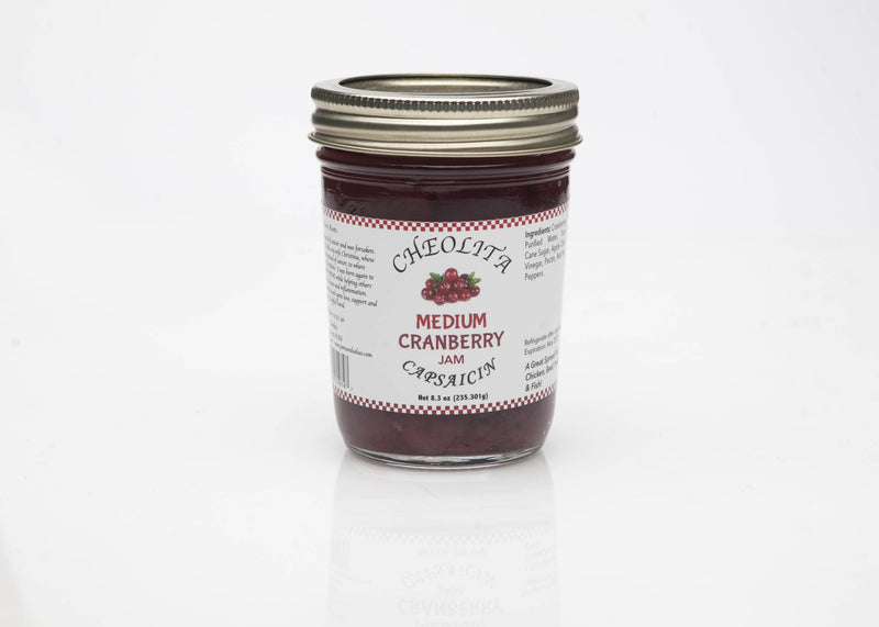 Cranberry Jam 12oz Jars (Plain, Mild, Medium, Hot) - Cheolita Jams Jellies & Salsas