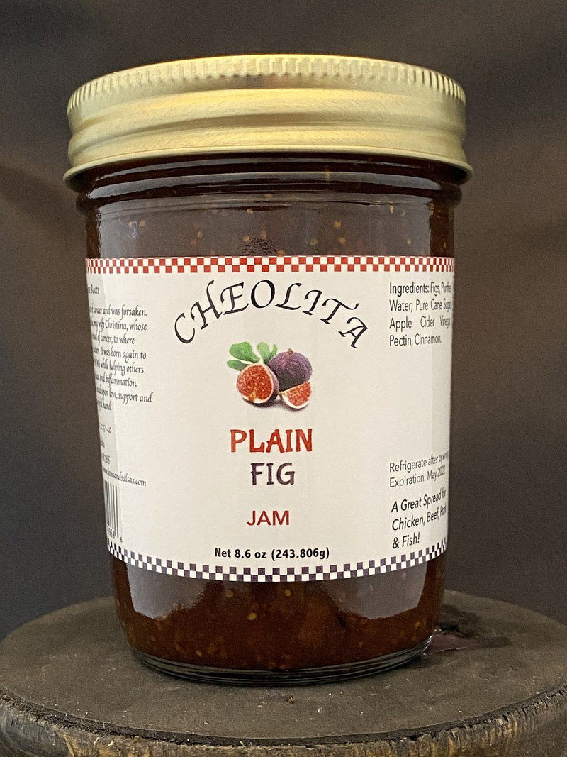 Fig Jam 12oz Jars (Plain, Mild, Medium, Hot) - Cheolita Jams Jellies & Salsas