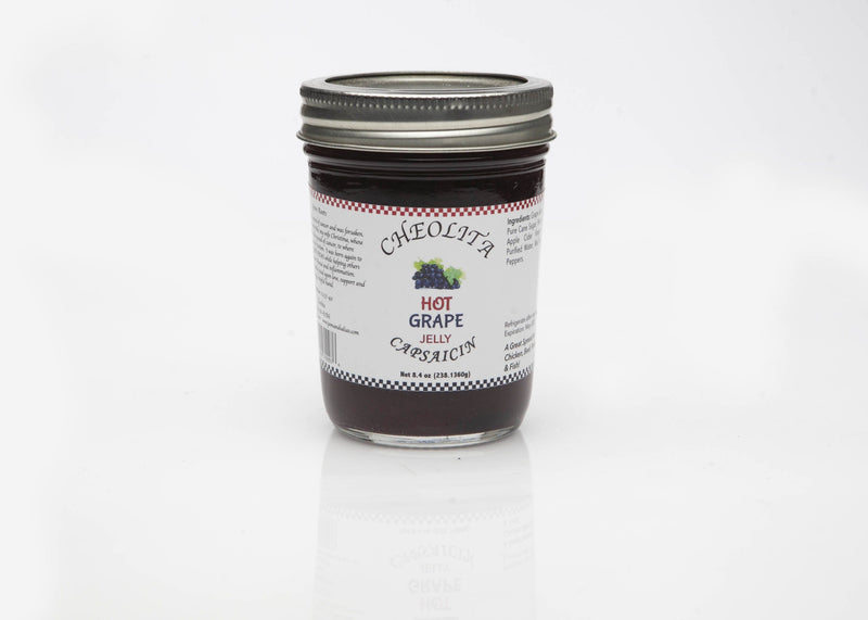Grape Jelly 12oz Jars (Plain, Mild, Medium, Hot) - Cheolita Jams Jellies & Salsas