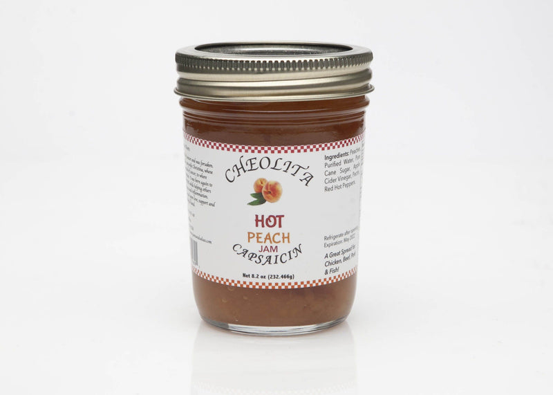 Peach Jam 12oz Jars (Plain, Mild, Medium, Hot) - Cheolita Jams Jellies & Salsas