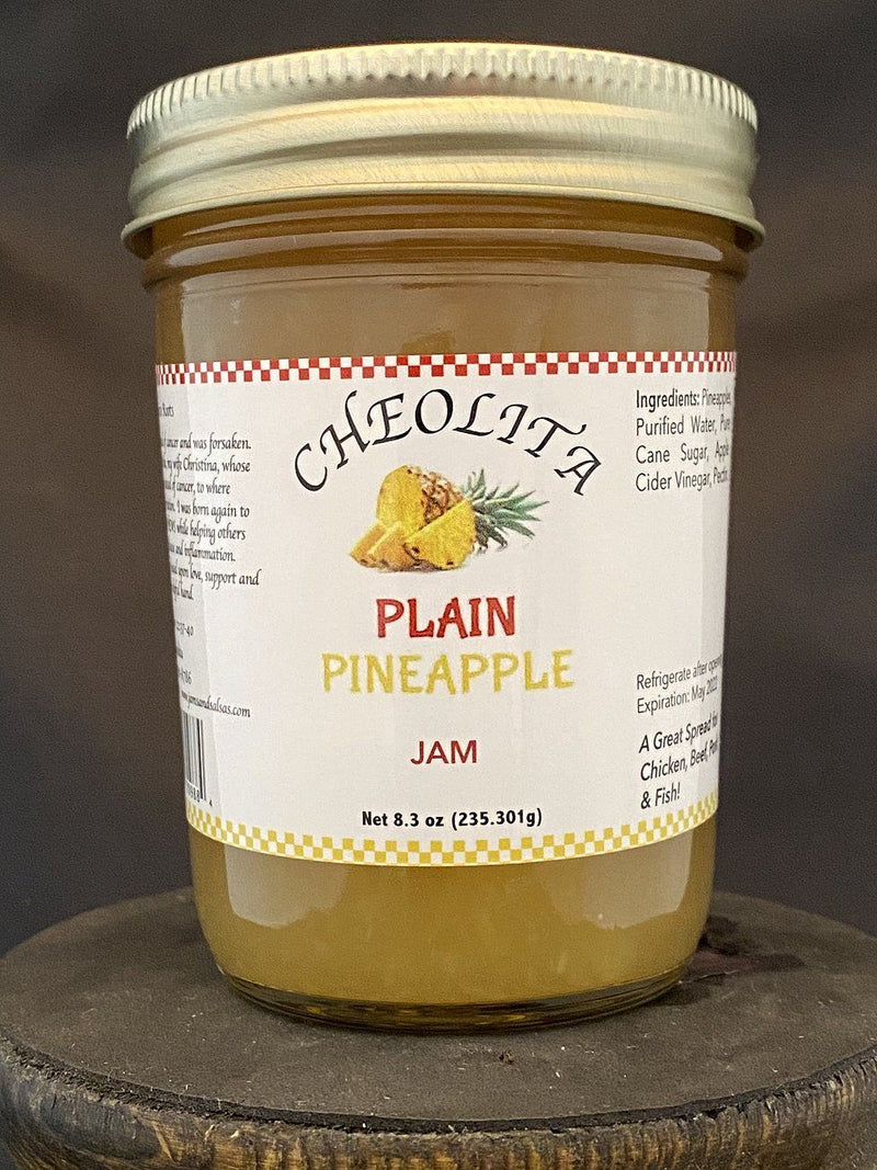 Pineapple Jam 12oz Jars (Plain, Mild, Medium, Hot) - Cheolita Jams Jellies & Salsas