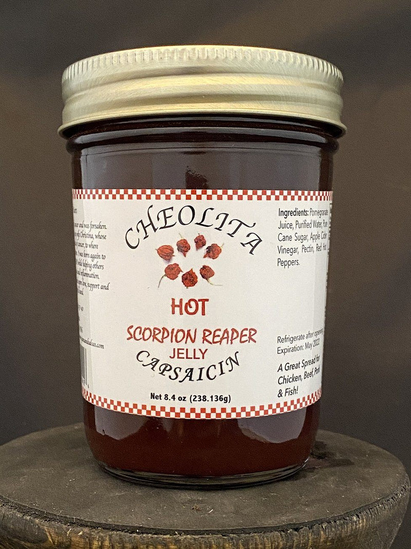 Scorpion Reaper Pepper Jelly 12oz Jars (Medium, Hot) - Cheolita Jams Jellies & Salsas