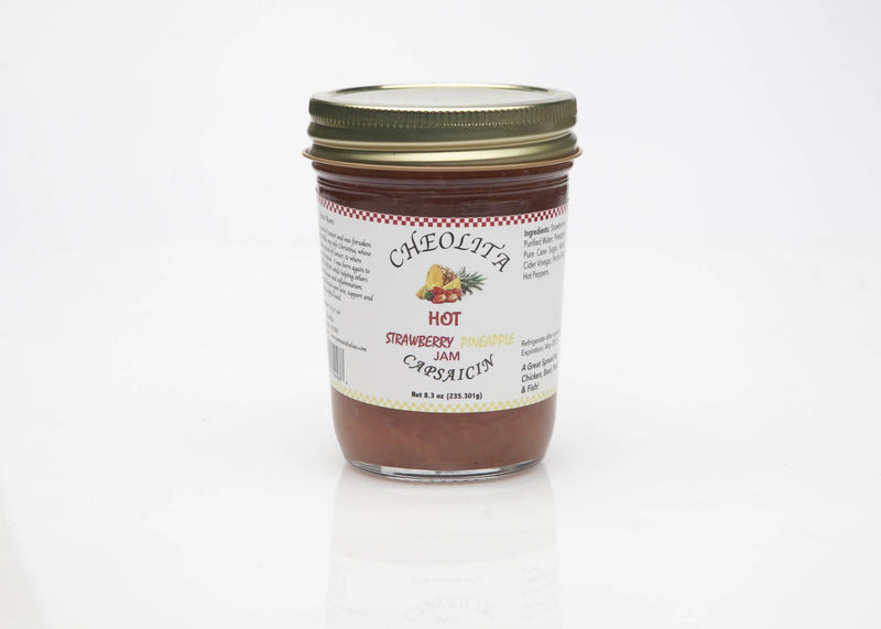 Strawberry Pineapple Jam 12oz Jars (Plain, Mild, Medium, Hot) - Cheolita Jams Jellies & Salsas